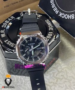 ساعت کاسیو جیشاک مدل بند رابر مشکی قاب استیل صفحه مشکی Casio g-shock gm-2100 021462