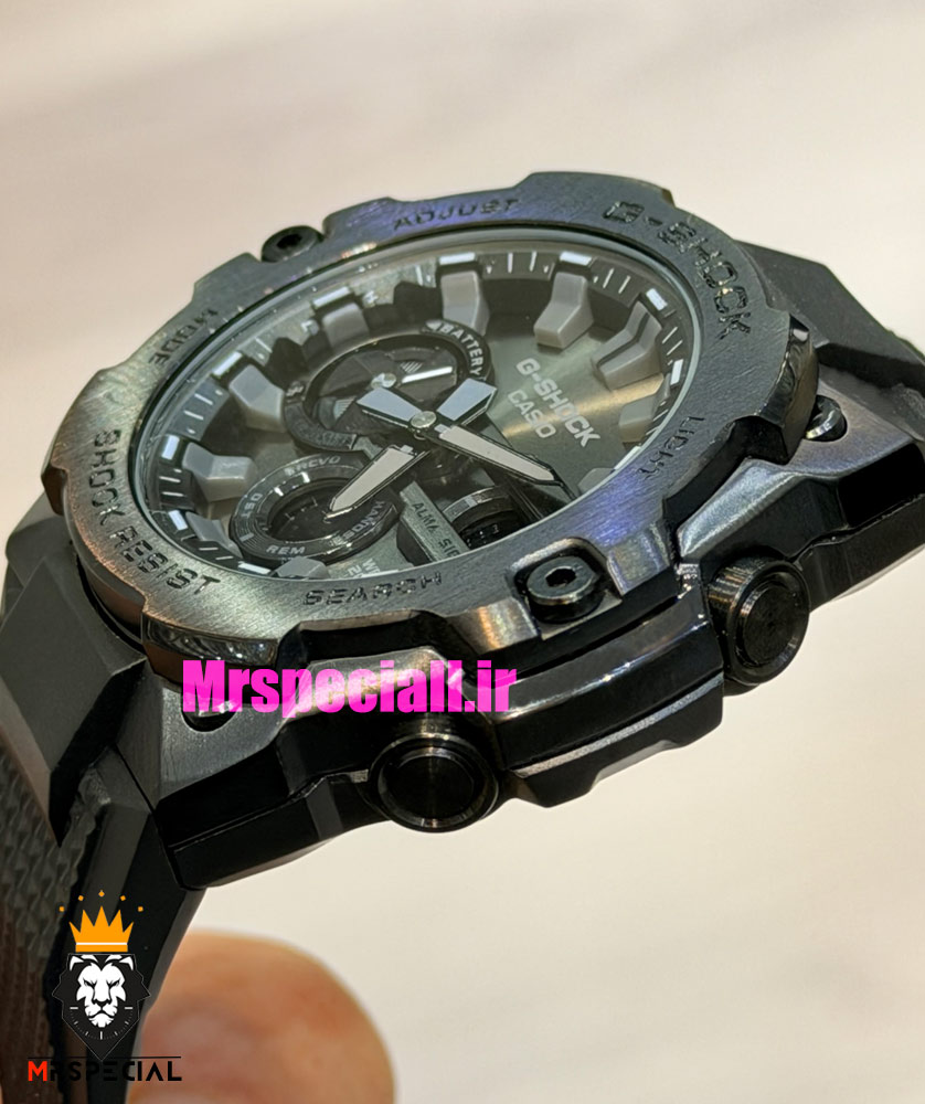ساعت کاسیو جیشاک بند رابر مشکی قاب مشکی صفحه مشکی Casio g-shock GST-B400 021666