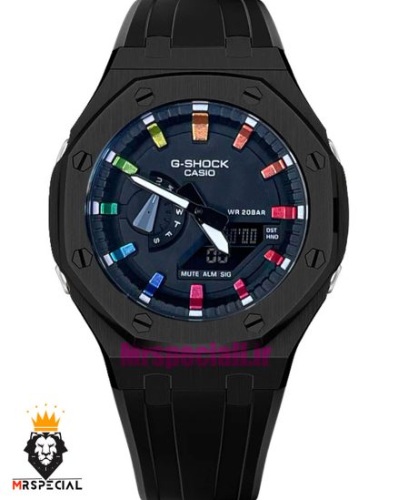 ساعت کاسیو جیشاک بند رابر مشکی صفحه مشکی Casio g-shock gm-2100 021419