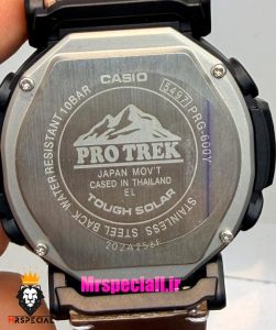 ساعت کاسیو پروترک مردانه بند چرم قهوه ای صفحه مشکی 021537 Casio ProTrek PRG-600Y‏