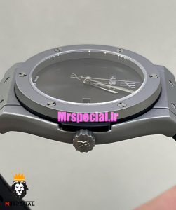 ساعت هابلوت مردانه اتوماتیک بند طوسی قاب تیتانیوم صفحه طوسی 021391 HUBLOT BIG BANG 