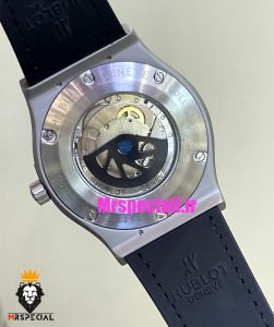 ساعت هابلوت مردانه اتوماتیک بند طوسی قاب تیتانیوم صفحه طوسی 021391 HUBLOT BIG BANG 