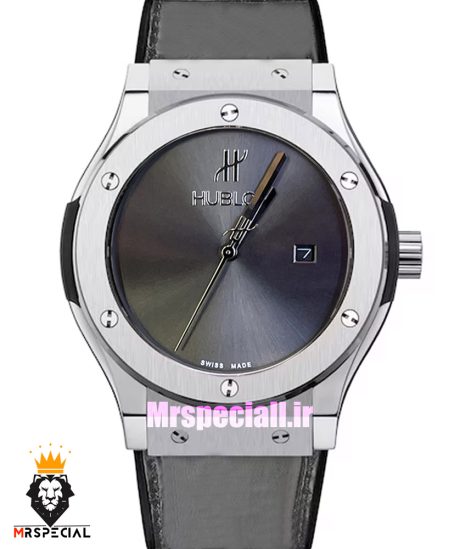ساعت هابلوت مردانه اتوماتیک بند طوسی قاب تیتانیوم صفحه طوسی 021391 HUBLOT BIG BANG