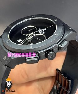 ساعت مچی مردانه هابلوت کرنوگراف مشکی بند رابر صفحه مشکی HUBLOT BIG BANG 021390 