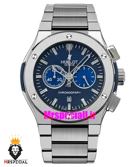 ساعت مردانه هابلوت کرنوگراف استیل صفحه ابی 01773 HUBLOT BIG BANG