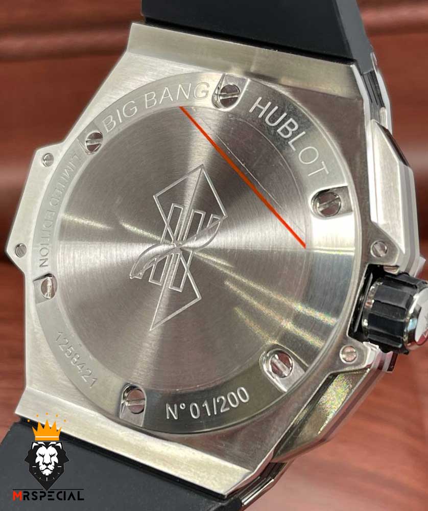 ساعت مچی مردانه هابلوت کهکشانی استیل صفحه مشکی HUBLOT Sang Bleu 1258