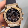 ساعت مچی مردانه هابلوت کرنوگراف رزگلد بند رابر صفحه مشکی اسکلتون HUBLOT BIG BANG 021222