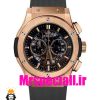 ساعت مچی مردانه هابلوت کرنوگراف رزگلد بند رابر صفحه مشکی اسکلتون HUBLOT BIG BANG 021222
