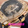 ساعت هابلوت مردانه کرنوگراف رزگلد بند رابر قول نگین 01696 HUBLOT BIG BANG Diamond