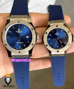 ساعت ست هابلوت مردانه و زنانه کوارتز بند رابر ابی صفحه ابی 021348 HUBLOT BIG BANG