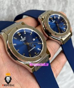 ساعت ست هابلوت مردانه و زنانه کوارتز بند رابر ابی صفحه ابی 021348 HUBLOT BIG BANG
