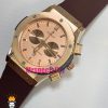 ساعت هابلوت مردانه بیگ بنگ کرنوگراف رزگلد بند رابر قهوه ای صفحه رزگلد 021075 HUBLOT BIG BANG