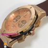 ساعت هابلوت مردانه بیگ بنگ کرنوگراف رزگلد بند رابر قهوه ای صفحه رزگلد 021075 HUBLOT BIG BANG