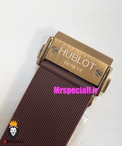 ساعت هابلوت مردانه بیگ بنگ کرنوگراف رزگلد بند رابر قهوه ای صفحه رزگلد 021075 HUBLOT BIG BANG 