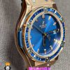 ساعت هابلوت زنانه رزگلد نگین باگت ابی بند رابر ابی صفحه ابی HUBLOT BIG BANG 021218