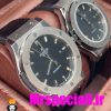 ساعت ست مردانه و زنانه هابلوت اتوماتیک بند مشکی قاب استیل صفحه مشکی HUBLOT BIG BANG 020675