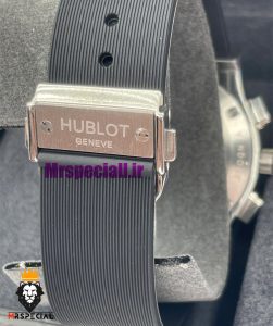 ساعت مچی مردانه هابلوت کرنوگراف بند رابر مشکی صفحه سفید HUBLOT BIG BANG 021480 