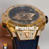 ساعت مچی مردانه هابلوت رزگلد فول نگین 020546 Hublot Unico Sang Bleu ll Diamonds