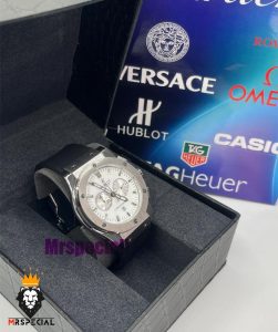 ساعت مچی مردانه هابلوت کرنوگراف بند رابر مشکی صفحه سفید HUBLOT BIG BANG 021480 