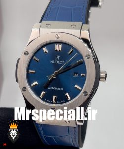 ساعت هابلوت مردانه اتوماتیک بند ابی قاب استیل صفحه ابی 020677 HUBLOT BIG BANG 