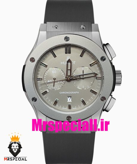 ساعت هابلوت مردانه بیگ بنگ کرنوگراف بند رابر طوسی صفحه طوسی 020905 HUBLOT BIG BANG