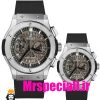 ساعت ست هابلوت مردانه و زنانه کرنوگراف استیل صفحه اسکلتون 01650 HUBLOT BIG BANG