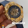 ساعت مچی مردانه هابلوت رزگلد فول نگین 020546 Hublot Unico Sang Bleu ll Diamonds