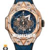 ساعت مچی مردانه هابلوت رزگلد فول نگین 020546 Hublot Unico Sang Bleu ll Diamonds