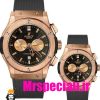 ساعت ست هابلوت مردانه و زنانه کرنوگراف رزگلد صفحه مشکی 0949 HUBLOT BIG BANG