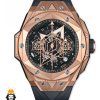 ساعت مچی مردانه هابلوت کهکشانی پشت شیشه ای رزگلد HUBLOT Sang Bleu 0986