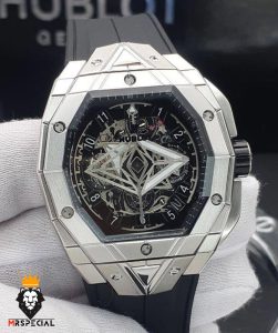 ساعت مچی مردانه هابلوت کرنوگراف استیل بند رابر 01695 HUBLOT BIG BANG SANG BLEU