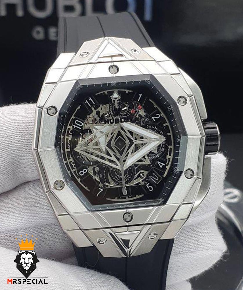 ساعت مچی مردانه هابلوت کرنوگراف استیل بند رابر 01695 HUBLOT BIG BANG SANG BLEU