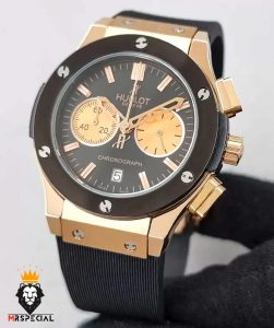 ساعت ست هابلوت مردانه و زنانه کرنوگراف مشکی رزگلد 01651 HUBLOT BIG BANG