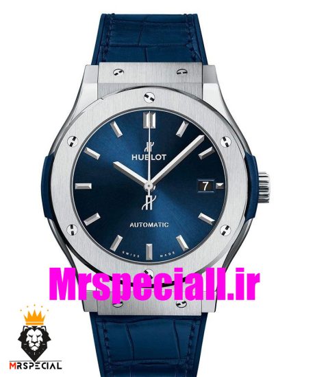 ساعت هابلوت مردانه اتوماتیک بند ابی قاب استیل صفحه ابی 020677 HUBLOT BIG BANG