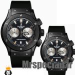 ساعت ست هابلوت مردانه و زنانه کرنوگراف مشکی صفحه مشکی 01652 HUBLOT BIG BANG