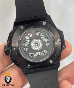 ساعت مچی مردانه هابلوت کهکشانی پشت شیشه ای مشکی HUBLOT Sang Bleu 0933