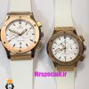 ساعت ست هابلوت مردانه و زنانه کرنوگراف رزگلد بند رابر سفید صفحه سفید 021077 HUBLOT BIG BANG