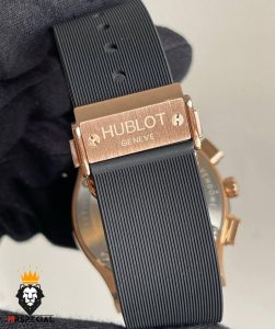 ساعت ست هابلوت مردانه و زنانه کرنوگراف رزگلد صفحه مشکی 0949 HUBLOT BIG BANG