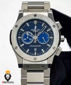 ساعت مردانه هابلوت کرنوگراف استیل صفحه ابی 01773 HUBLOT BIG BANG