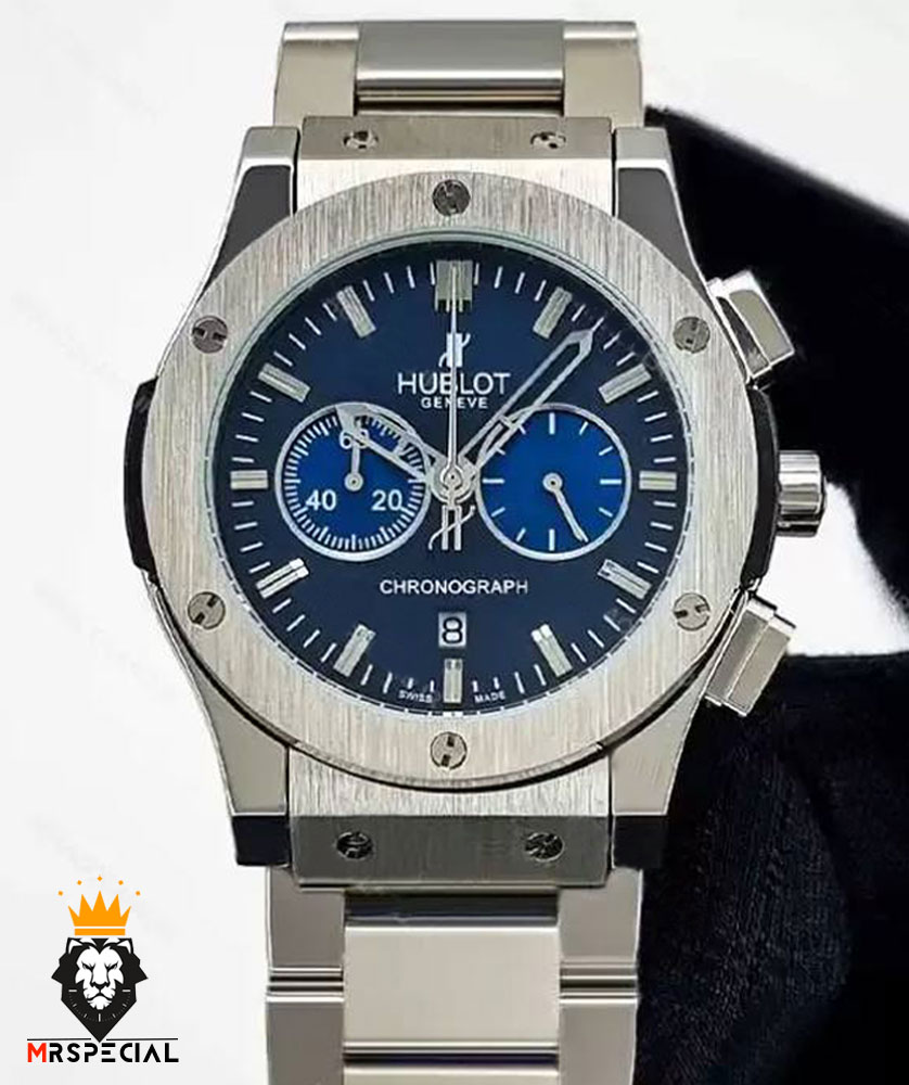 ساعت مردانه هابلوت کرنوگراف استیل صفحه ابی 01773 HUBLOT BIG BANG