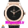 ساعت مچی مردانه هابلوت اتوماتیک بند مشکی قاب رزگلد صفحه مشکی 01469 HUBLOT BIG BANG