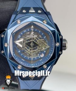 ساعت مچی مردانه هابلوت کهکشانی پشت شیشه ای HUBLOT Sang Bleu 020555