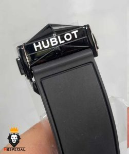 ساعت مچی مردانه هابلوت کهکشانی پشت شیشه ای مشکی HUBLOT Sang Bleu 0933