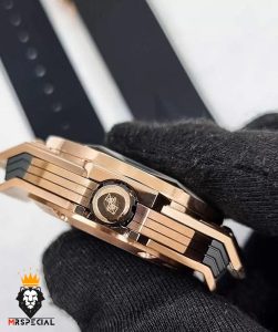 ساعت مچی مردانه هابلوت کهکشانی پشت شیشه ای رزگلد HUBLOT Sang Bleu 0986