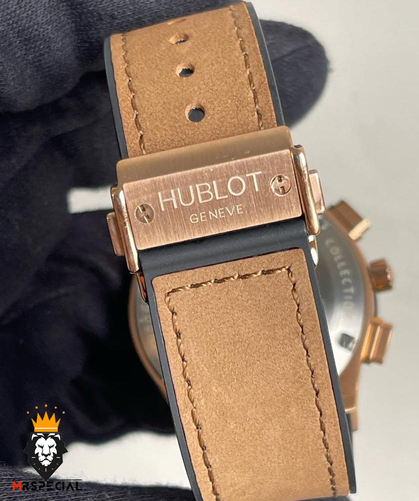 ساعت ست هابلوت مردانه و زنانه کرنوگراف رزگلد صفحه مشکی 6627 HUBLOT BIG BANG