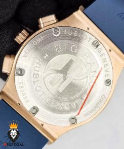 ساعت ست هابلوت مردانه و زنانه کرنوگراف رزگلد صفحه ابی 01648 HUBLOT BIG BANG