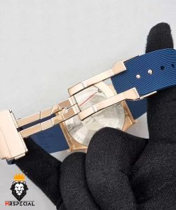 ساعت ست هابلوت مردانه و زنانه کرنوگراف رزگلد صفحه ابی 01648 HUBLOT BIG BANG