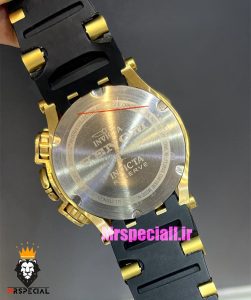 ساعت اینویکتا مردانه هیبرید طلایی کرنوگراف بند رابر مشکی صفحه سبز INVICTA Hybrid 021389 
