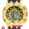ساعت اینویکتا مردانه هیبرید طلایی کرنوگراف بند رابر مشکی صفحه سبز INVICTA Hybrid 021389
