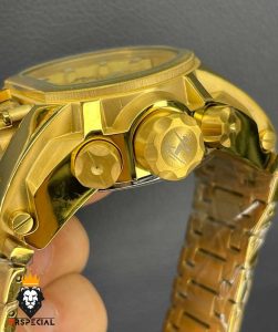 ساعت مچی مردانه اینویکتا مدل زئوس کرنوگراف طلایی صفحه طلایی 0939 INVICTA ZEUS